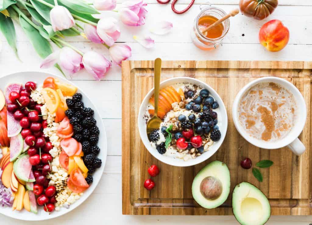 smoothies and fruits.