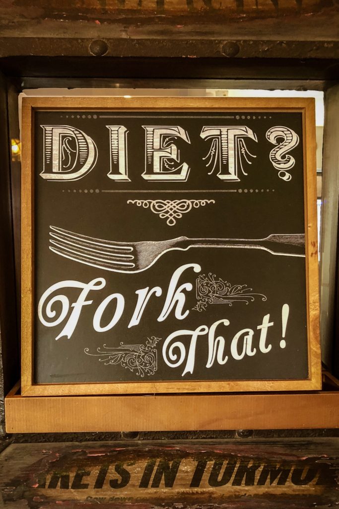 diet fork that on a  sign.